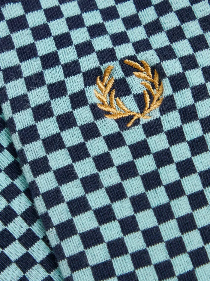FRED PERRY Micro Chequerboard Sock - Dark Airforce - Crew Socks ÇORAP