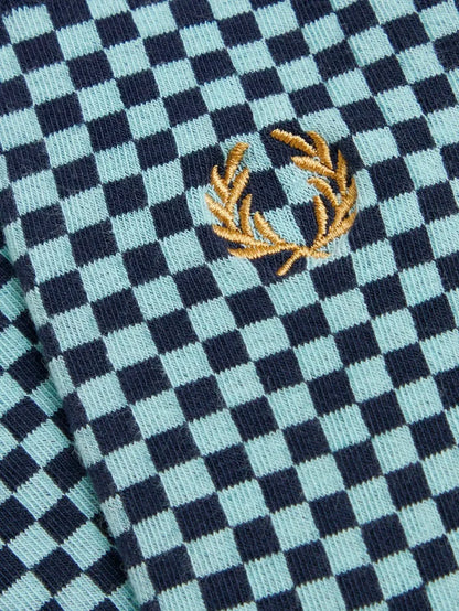 FRED PERRY Micro Chequerboard Sock - Dark Airforce - Crew Socks ÇORAP