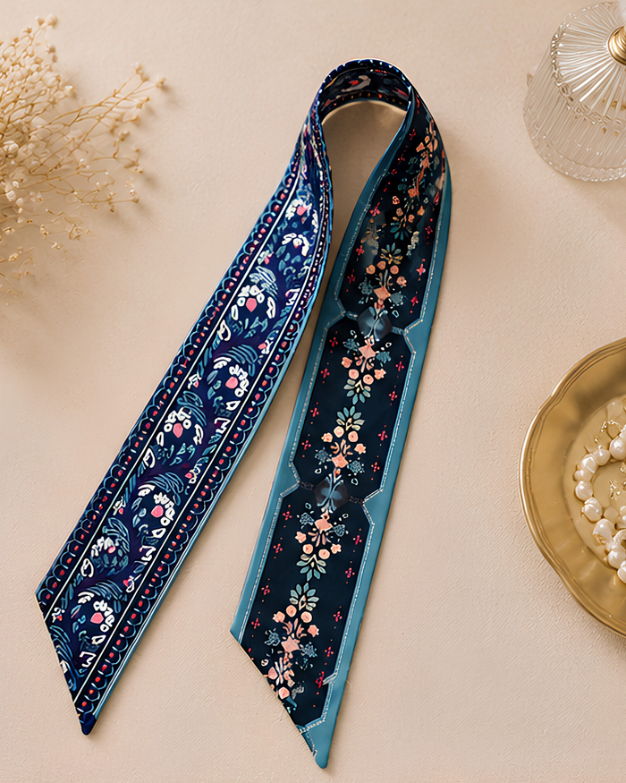 Midnight Garden Silk Scarf