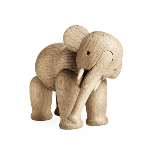 Mini Oak Elephant Wooden Figurine by Kay Bojesen