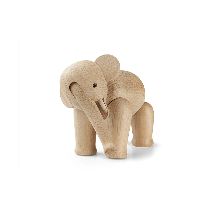 Mini Oak Elephant Wooden Figurine by Kay Bojesen