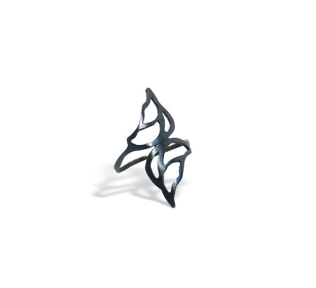 Minimal Leaf Silhouette Ring