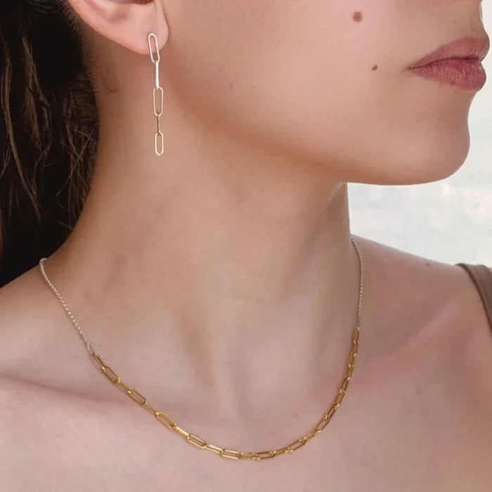 Mixed Metal Chain Necklace