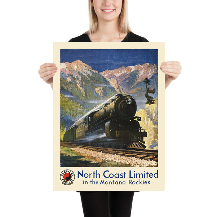 Montana Rockies Travel Poster: North Coast Limited by Gustav Wilhelm Krollmann, 1920