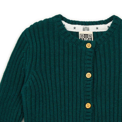 Bonton Mouton Bebe Cardigan Green