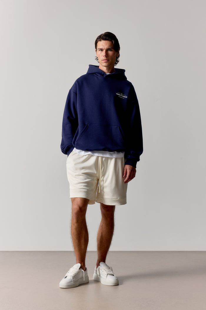 MULTI FONT GRAPHIC HOODIE - NAVY