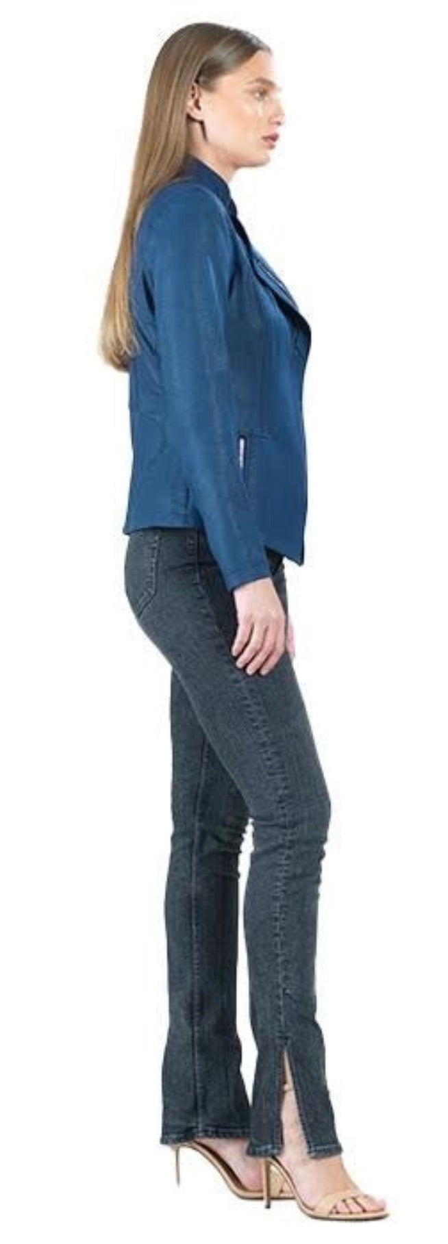 Navy Vegan Leather Jacket Jackets 0-7copy