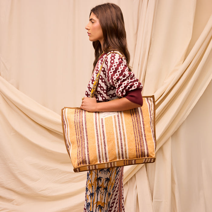 Nicolette Woven Tote Bag - Marigold