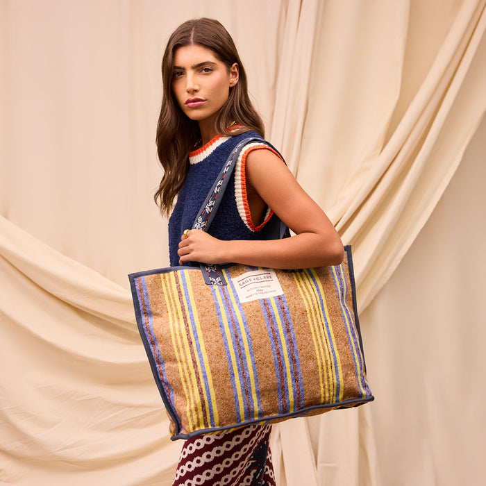 Nicolette Woven Tote Bag - Russet