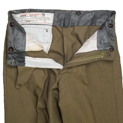 NZ Army 1970s Service Dress Trousers - 73cm, Small - New Zealand Army Surplus - Dress Trousers