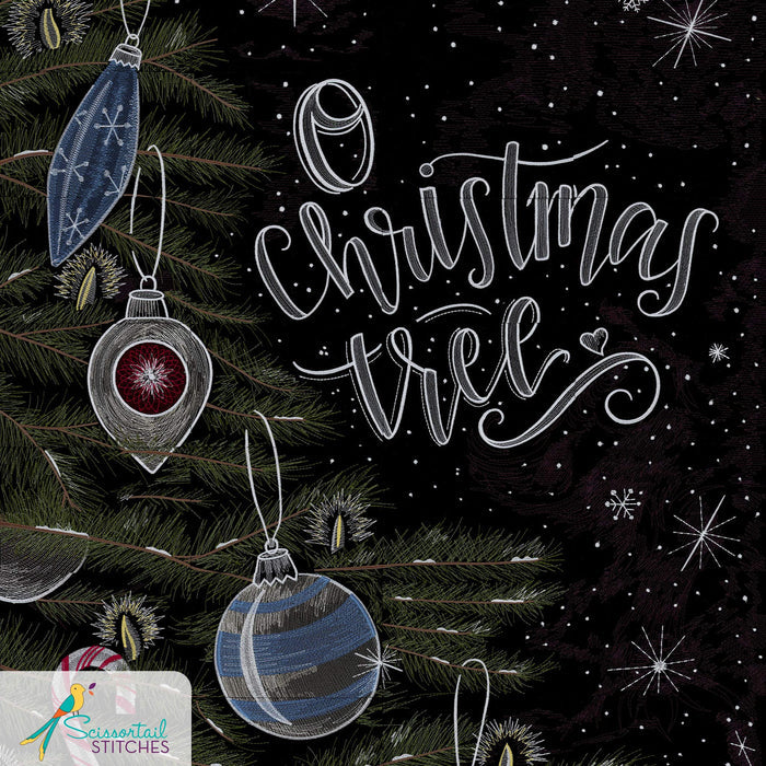 O Christmas Tree Machine Embroidery Design USB