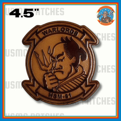 Officially Licensed US Navy HSM-51 Warlords Leather Patches