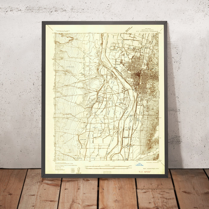 Old Map of Albuquerque, New Mexico by USGS, 1934 – Rio Grande River & Grant