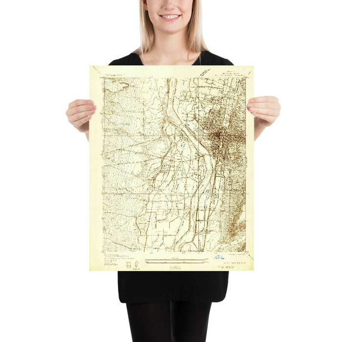 Old Map of Albuquerque, New Mexico by USGS, 1934 – Rio Grande River & Grant