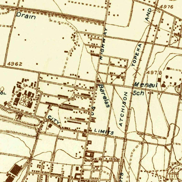 Old Map of Albuquerque, New Mexico by USGS, 1934 – Rio Grande River & Grant