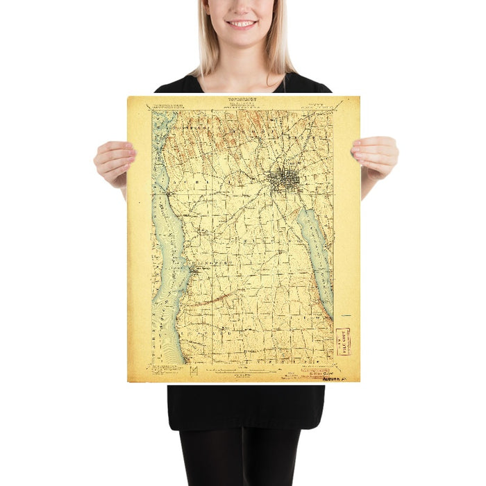 Old Map of Aurora, New York by USGS, 1902 – Auburn, Cayuga Lake & Springport