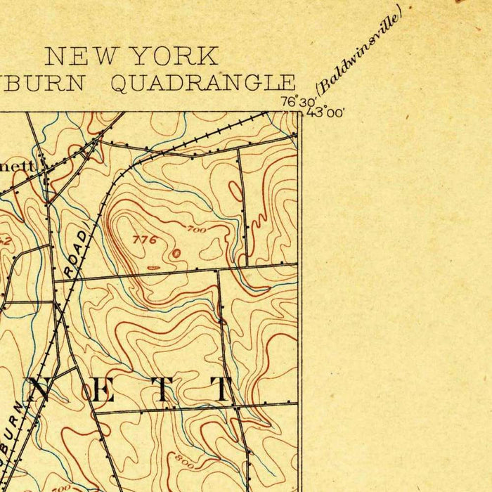 Old Map of Aurora, New York by USGS, 1902 – Auburn, Cayuga Lake & Springport
