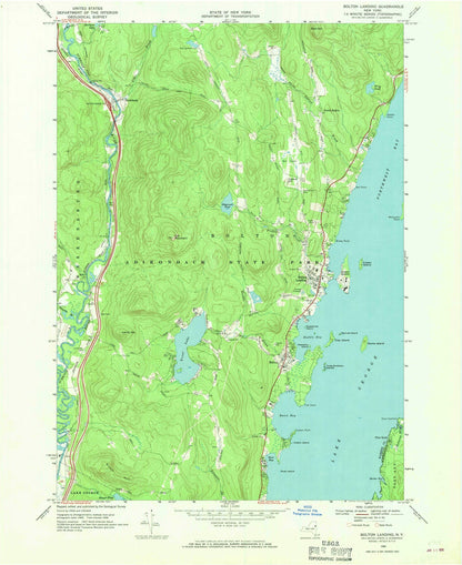 Old Map of Bolton Landing, New York by USGS, 1966 – Lake George & Adirondack Park