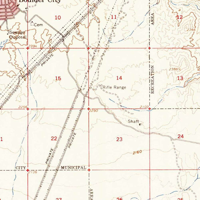 Old Map of Boulder City, Nevada by USGS, 1958 – Hoover Dam & Lake Mead