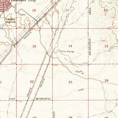 Old Map of Boulder City, Nevada by USGS, 1958 – Hoover Dam & Lake Mead