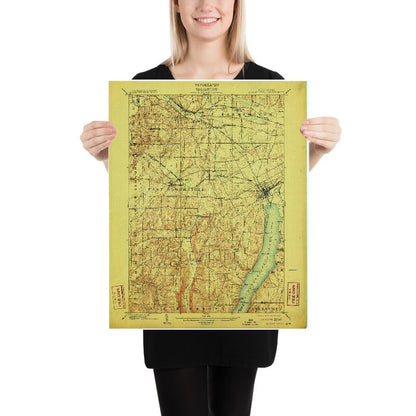 Old Map of Canandaigua, New York by USGS, 1903 – Canandaigua Lake, Bristol & Victor