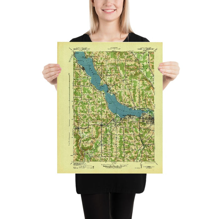 Old Map of Chautauqua, New York by USGS, 1941 – Lake Chautauqua, Jamestown & Bemus Point