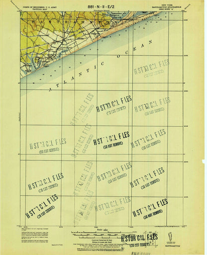 Old Map of East Hampton, New York by USGS, 1921 – Sag Harbor, Southampton & Gardiner's Bay