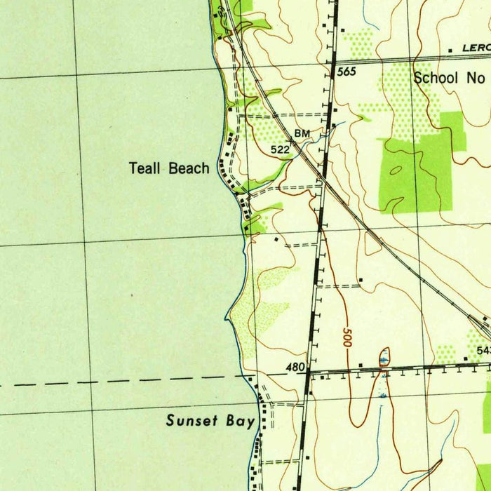 Old Map of Geneva, New York by USGS, 1943 – Seneca Lake & Waterloo