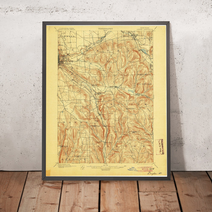 Old Map of Ithaca, New York by USGS, 1900 – Cayuga Lake, Dryden & Lansing