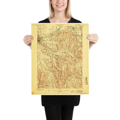 Old Map of Ithaca, New York by USGS, 1900 – Cayuga Lake, Dryden & Lansing