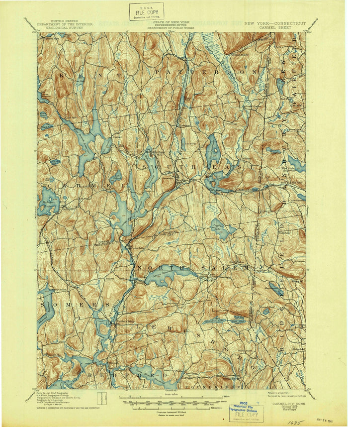 Old Map of Katonah, New York by USGS, 1928 – Carmel, Somers & Croton River