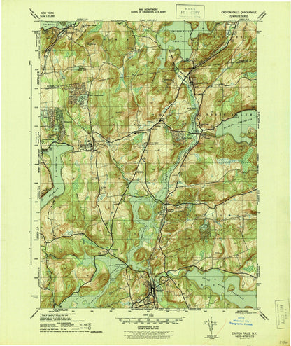 Old Map of Katonah, New York by USGS, 1944 – Croton Falls, Lake Carmel & Croton Reservoir