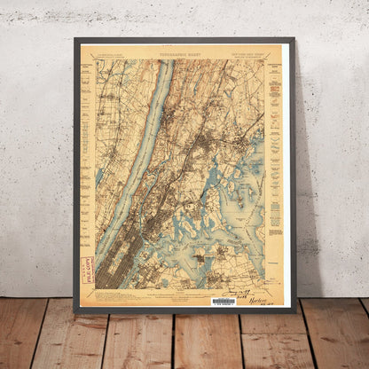 Old Map of Manhattan, New York by USGS, 1898 – Harlem, Upper East Side & Upper West Side