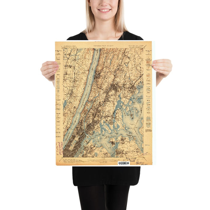 Old Map of Manhattan, New York by USGS, 1898 – Harlem, Upper East Side & Upper West Side