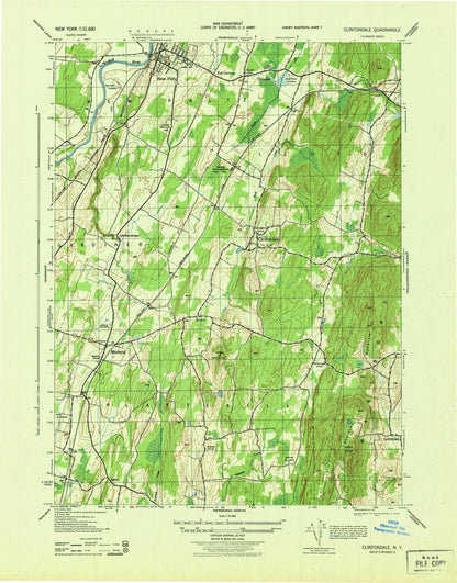 Old Map of New Paltz, New York by USGS, 1943 – Clintondale, Shawangunk Ridge & Wallkill River