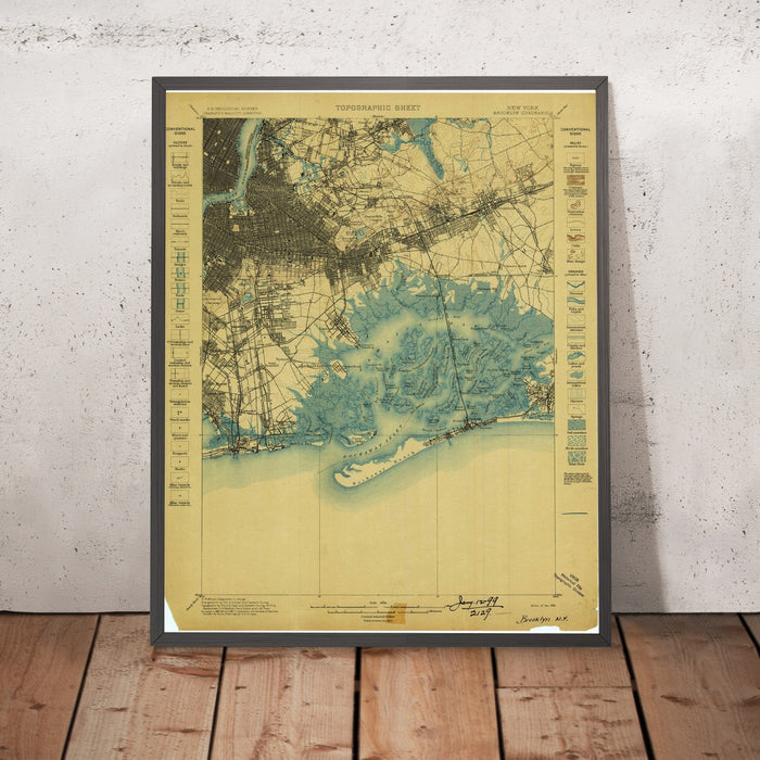 Old Map of SoHo, New York by USGS, 1898 – Brooklyn, Manhattan & East River