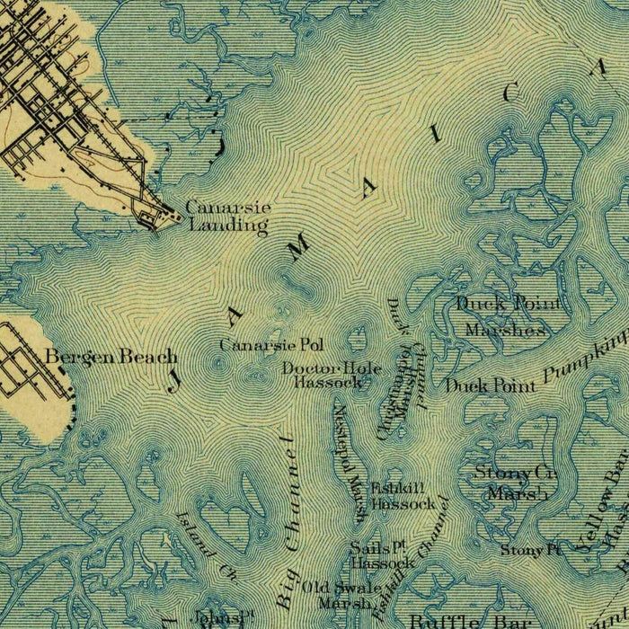 Old Map of SoHo, New York by USGS, 1898 – Brooklyn, Manhattan & East River