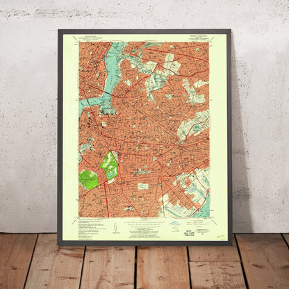 Old Map of Soho, New York by USGS, 1956 – Brooklyn, Central Park & Prospect Park
