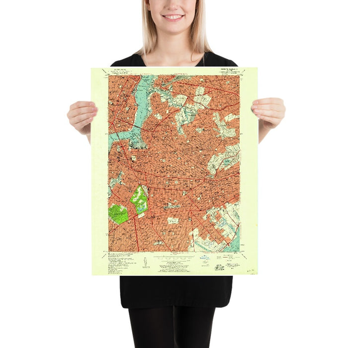 Old Map of Soho, New York by USGS, 1956 – Brooklyn, Central Park & Prospect Park