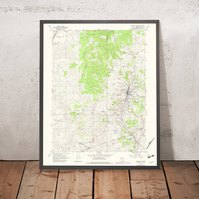 Old Map of Virginia City, Nevada by USGS, 1967 – Gold Hill, Dayton & Mount Davidson