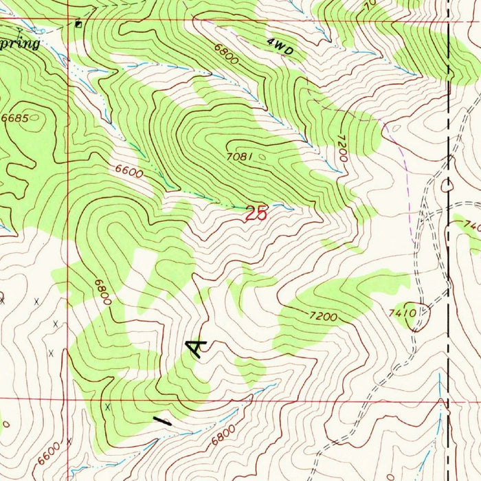 Old Map of Virginia City, Nevada by USGS, 1967 – Gold Hill, Dayton & Mount Davidson