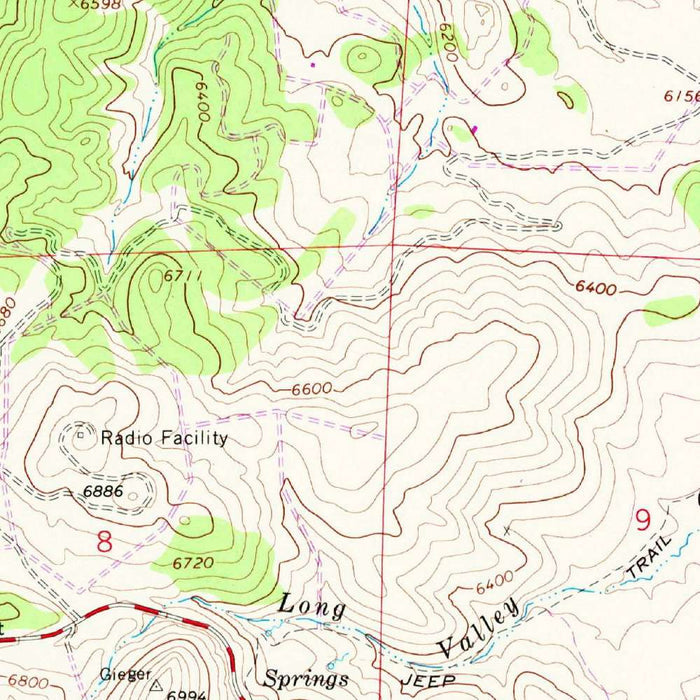 Old Map of Virginia City, Nevada by USGS, 1967 – Gold Hill, Dayton & Mount Davidson