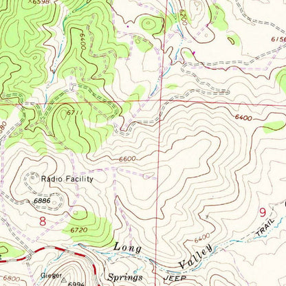 Old Map of Virginia City, Nevada by USGS, 1967 – Gold Hill, Dayton & Mount Davidson