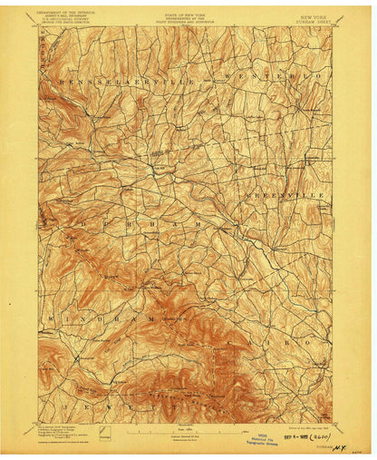 Old Map of Woodstock, New York by USGS, 1894 – Catskill Mountains, Hunter & Windham