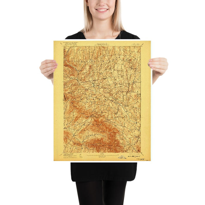 Old Map of Woodstock, New York by USGS, 1894 – Catskill Mountains, Hunter & Windham