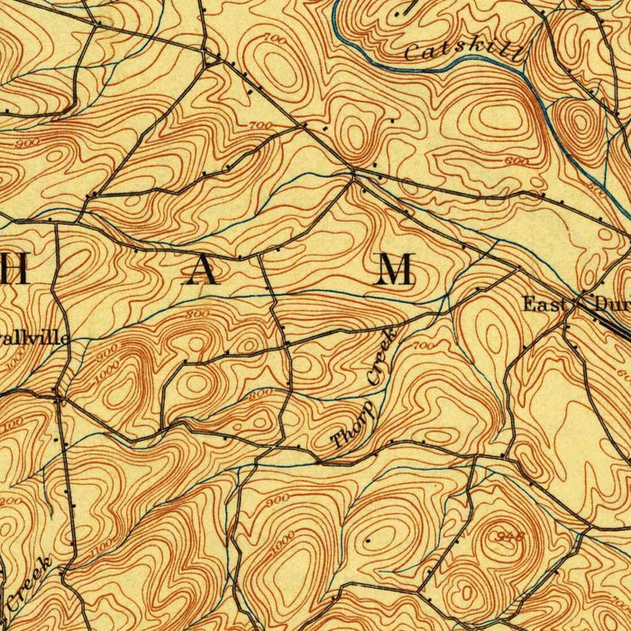 Old Map of Woodstock, New York by USGS, 1894 – Catskill Mountains, Hunter & Windham