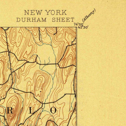 Old Map of Woodstock, New York by USGS, 1894 – Catskill Mountains, Hunter & Windham