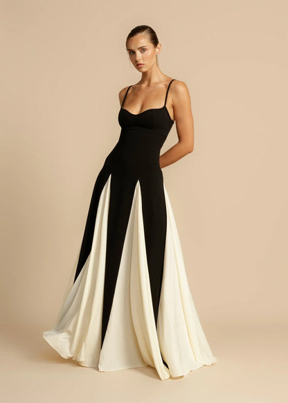 OLIVIA | Black Tie Maxi Dress