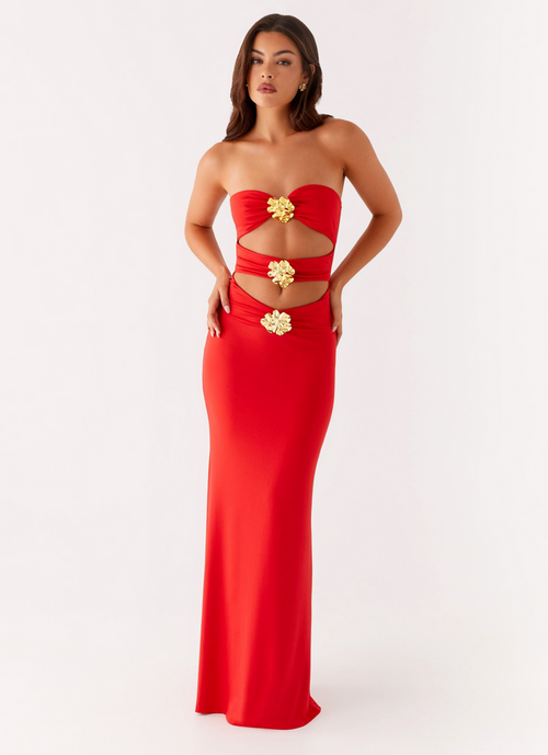 OLIVIA | Scarlet Bloom Dress