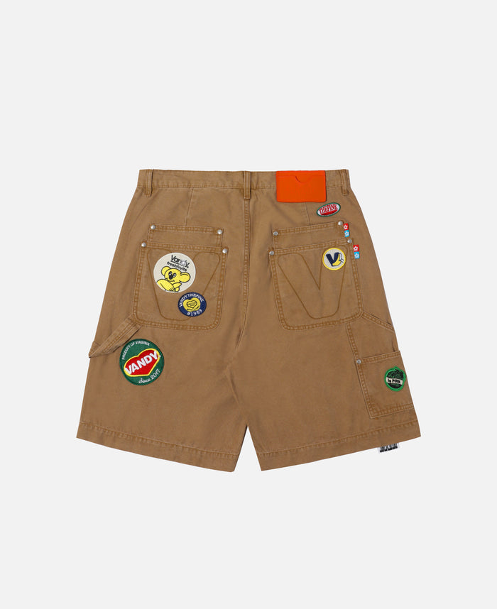 Patched Canvas Shorts (Beige)